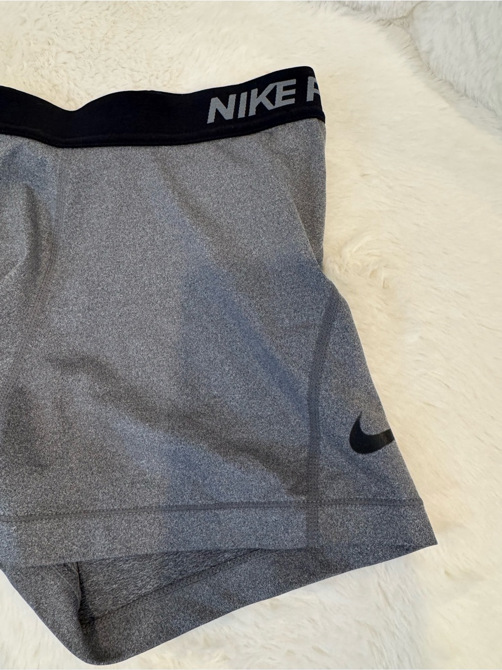 Nike Gray Heather Performance Shorts with Black Waistband - Picture 2 of 2